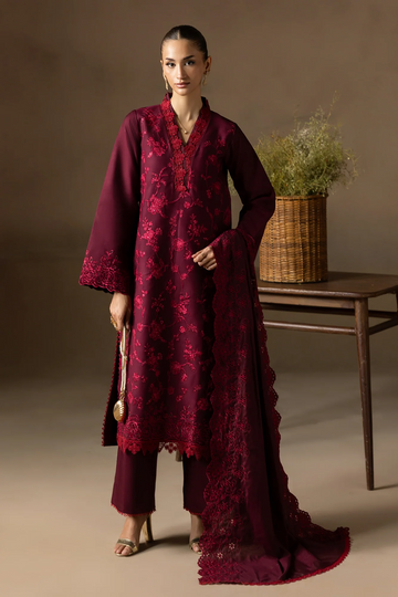 Zeen Dhaga-3-Piece Rajbari Embroidered Viscose Suit | Winter Shirt with Dupatta