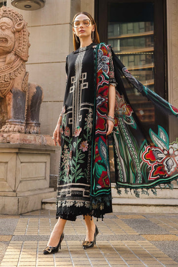 Zeen Dhaga-3-Piece Maria B Luxury Embroidered Lawn Suit | Summer Shirt with Dupatta