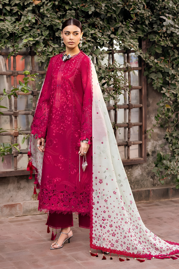 Zeen Dhaga-3-Piece Heavy Embroidered Chikankari Lawn Suit | Chikan Kari Shirt with Fine Printed Monaar Dupatta
